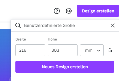 ein neues Dokument in Canva anlegen